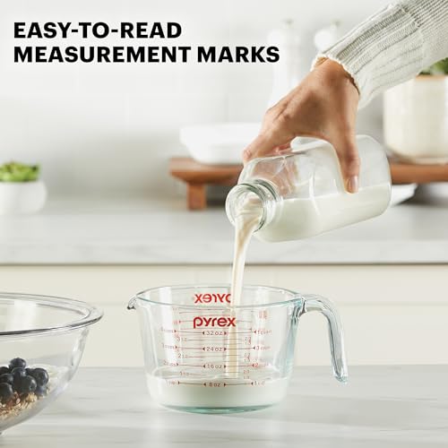 Pyrex Essentials (3-Pack) Glass Measuring Cups Set (1, 2 & 4 Cup)