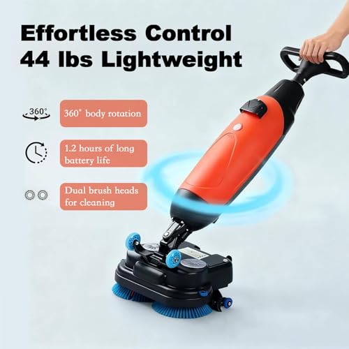 Electric Floor Cleaner Dual Brush Mop for Hard Surfaces