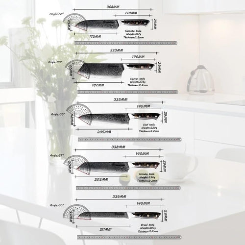 67 Layer Damascus Steel Kitchen Knife Set 10 Piece