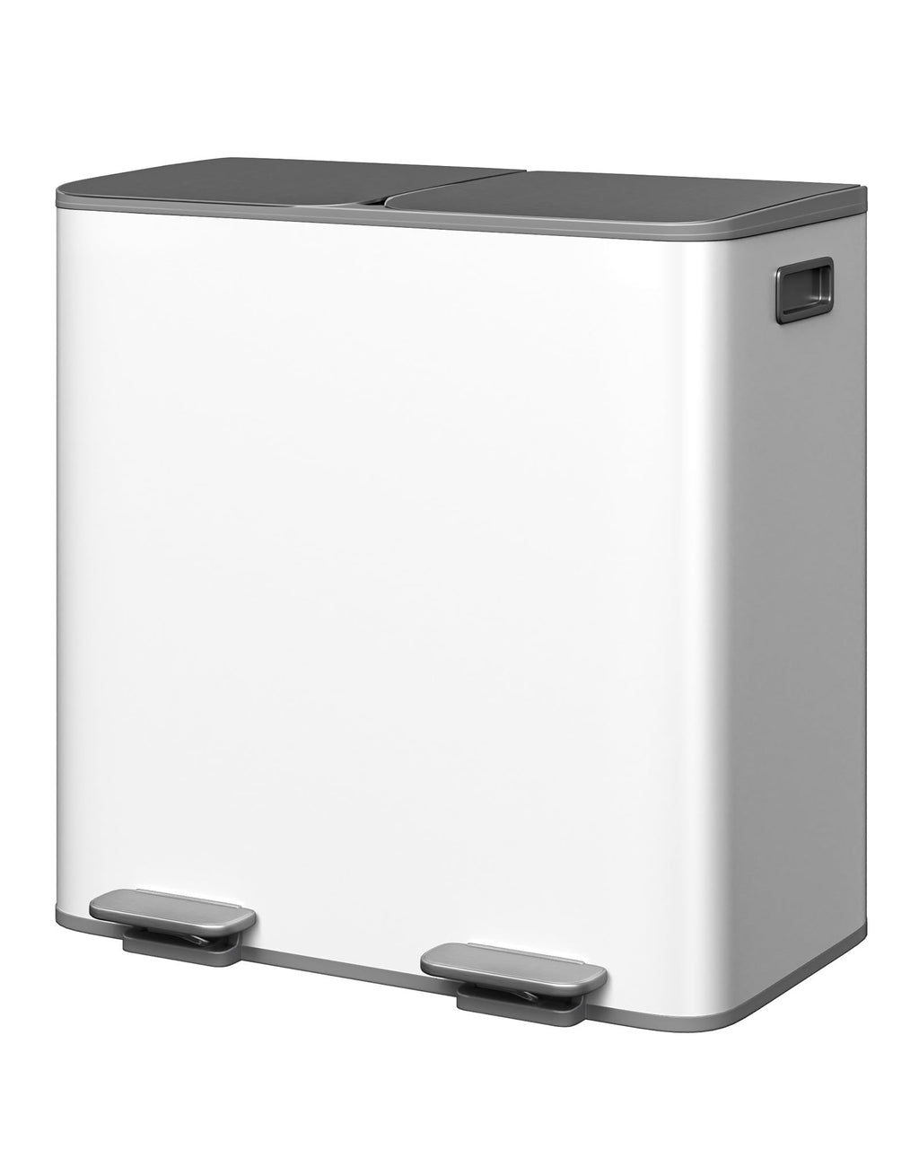 Stainless Steel Double Trash Can with Lid 10.6 Gal