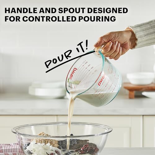 Pyrex Essentials (3-Pack) Glass Measuring Cups Set (1, 2 & 4 Cup)