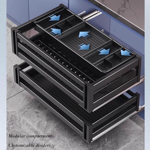 3 Tier Stackable Pantry Organizer with Adjustable Dividers