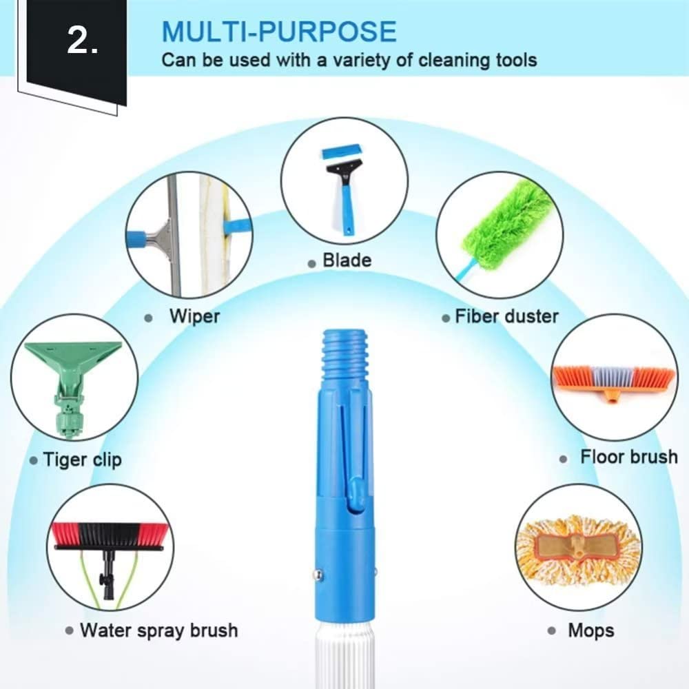 Extendable Cleaning Bar with Rubber Brush for Windows and Solar Panels