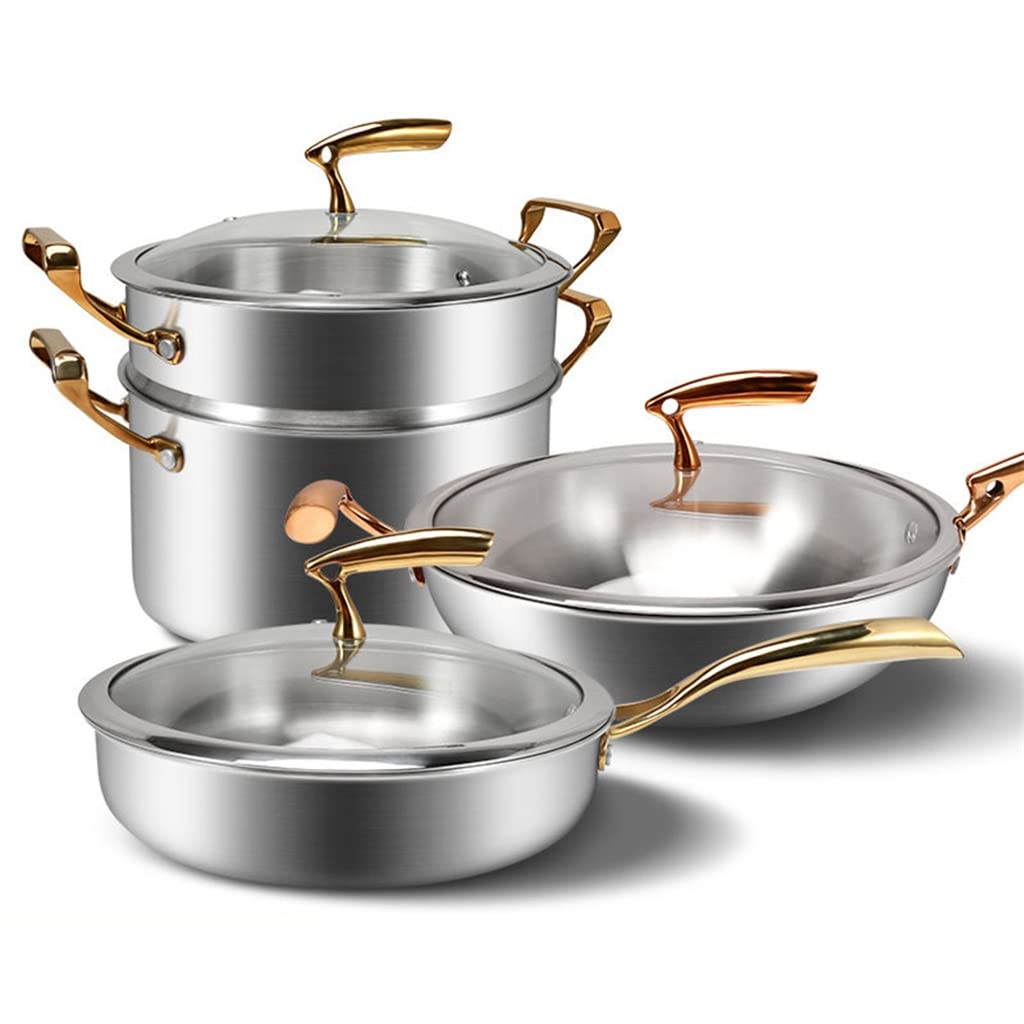 Non Stick Cookware Set Soup Pot Frying Pan Steamer