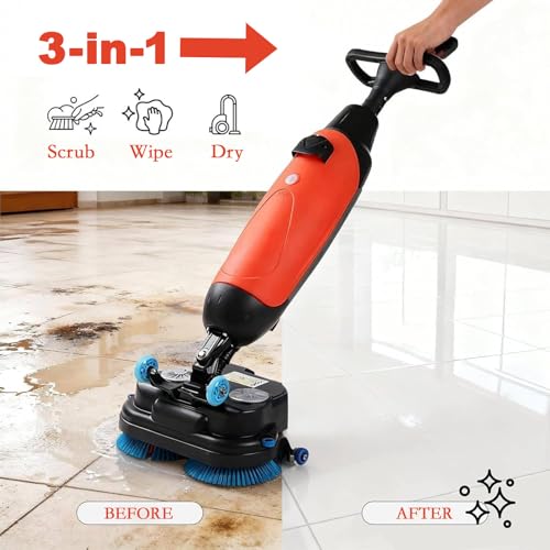 Electric Floor Cleaner Dual Brush Mop for Hard Surfaces