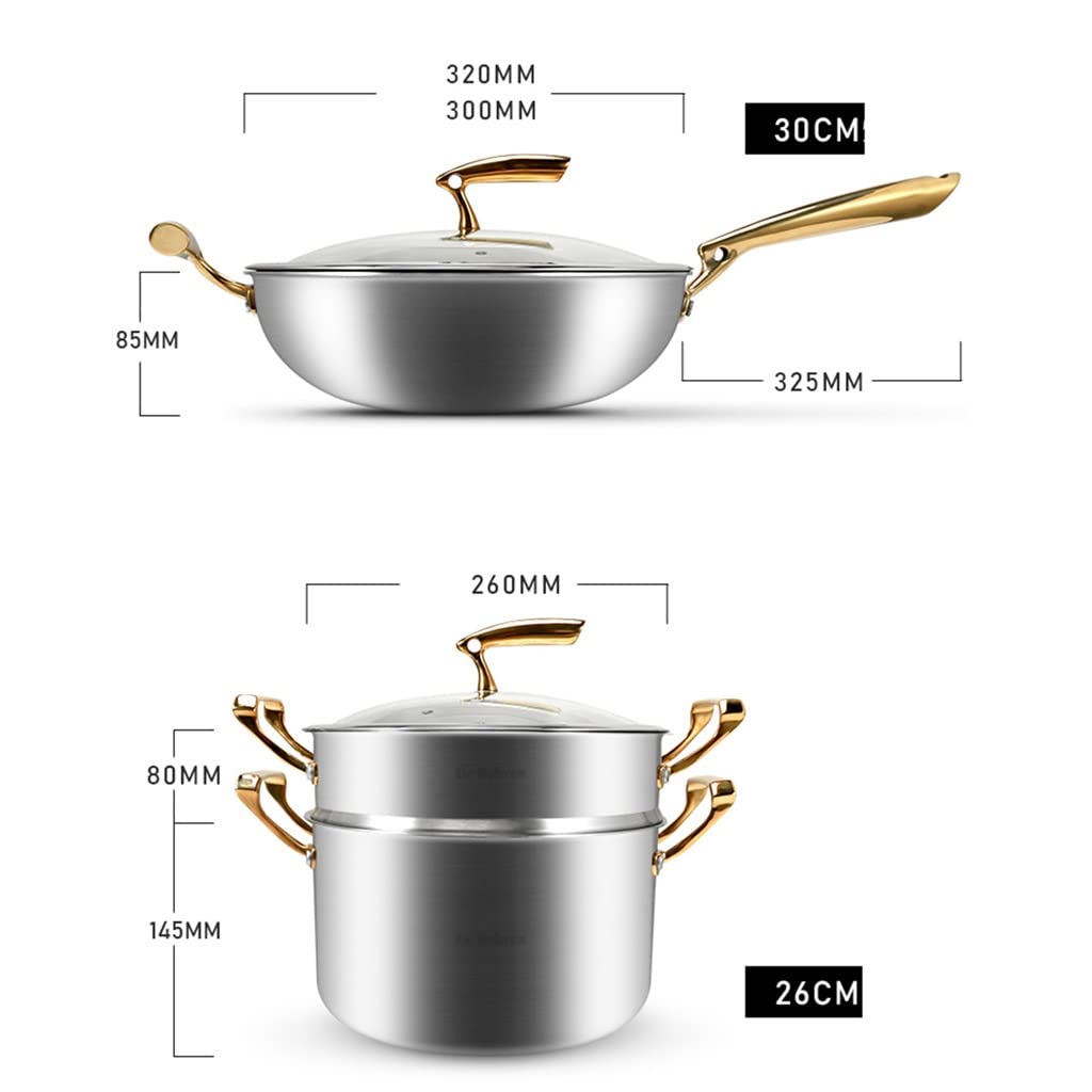 Stainless Steel Non Stick Cookware Set Wok Frying Pan