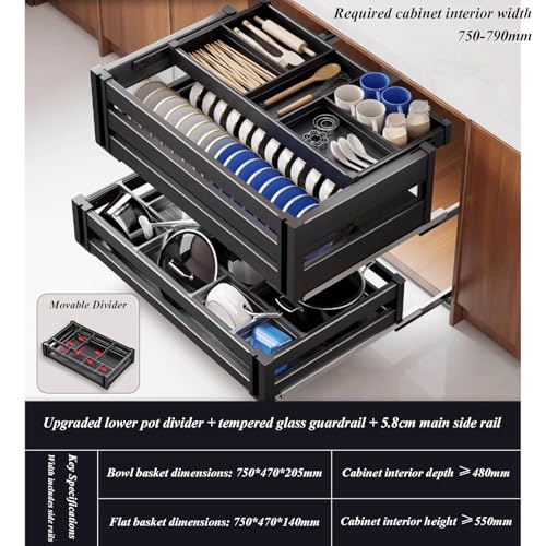 3 Tier Stackable Pantry Organizer with Adjustable Dividers