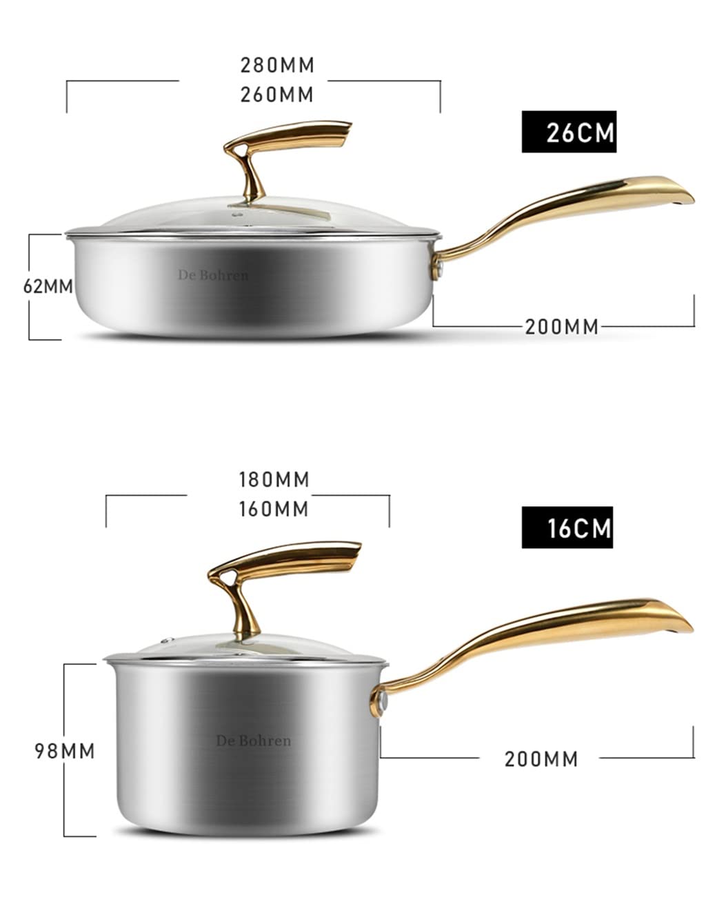 Stainless Steel Non Stick Cookware Set Wok Pan Pot Set