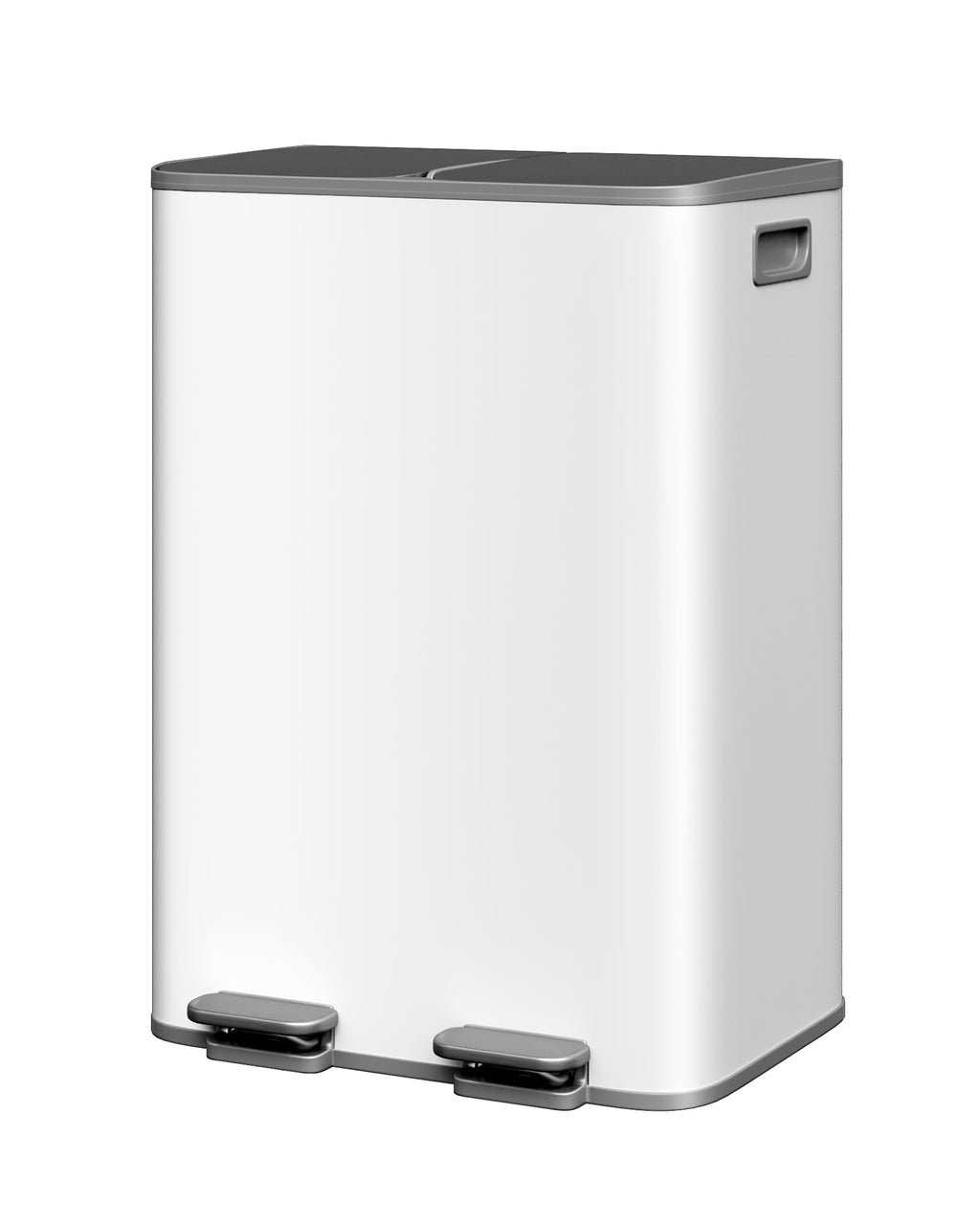 Stainless Steel Double Trash Can with Lid 10.6 Gal