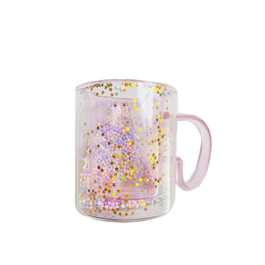 Heart Glass Bubble Cup 280ml Insulated Drink Cup