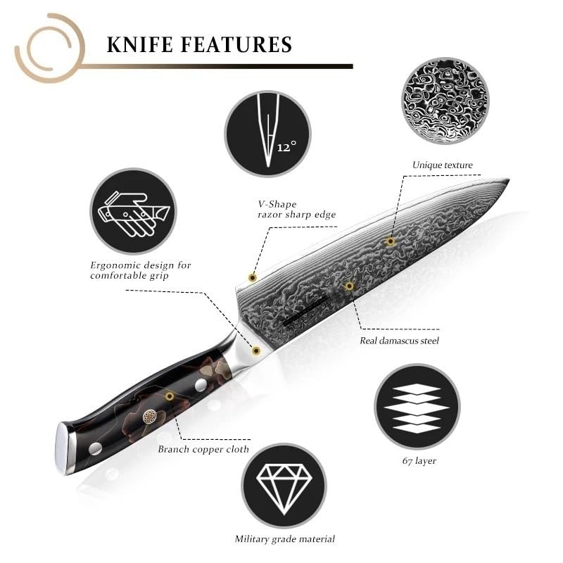 67 Layer Damascus Steel Kitchen Knife Set 10 Piece