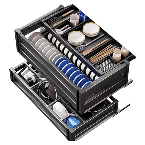 3 Tier Stackable Pantry Organizer with Adjustable Dividers