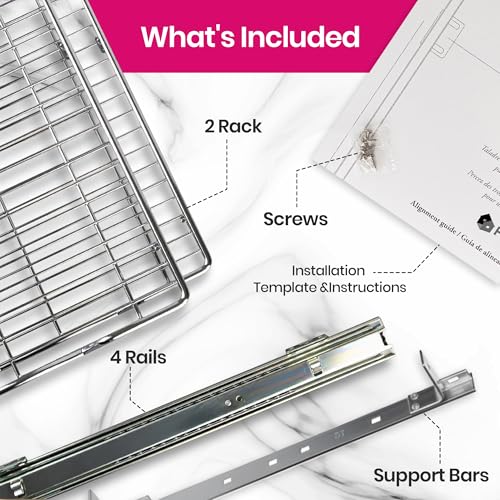 HOLDN’ STORAGE 2-Tier Pull-Out Cabinet Organizer with Heavy-Duty Steel Frame, Full-Extension Sliding Shelves, Holds 100 lbs, Easy Install for Kitchen, Pantry & Under Sink Cabinets
