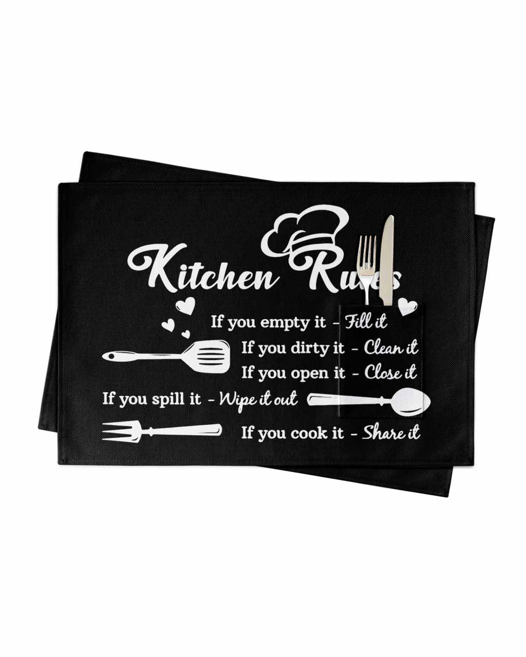 Wipeable Kitchen Placemats with Pocket 13x19 Inch