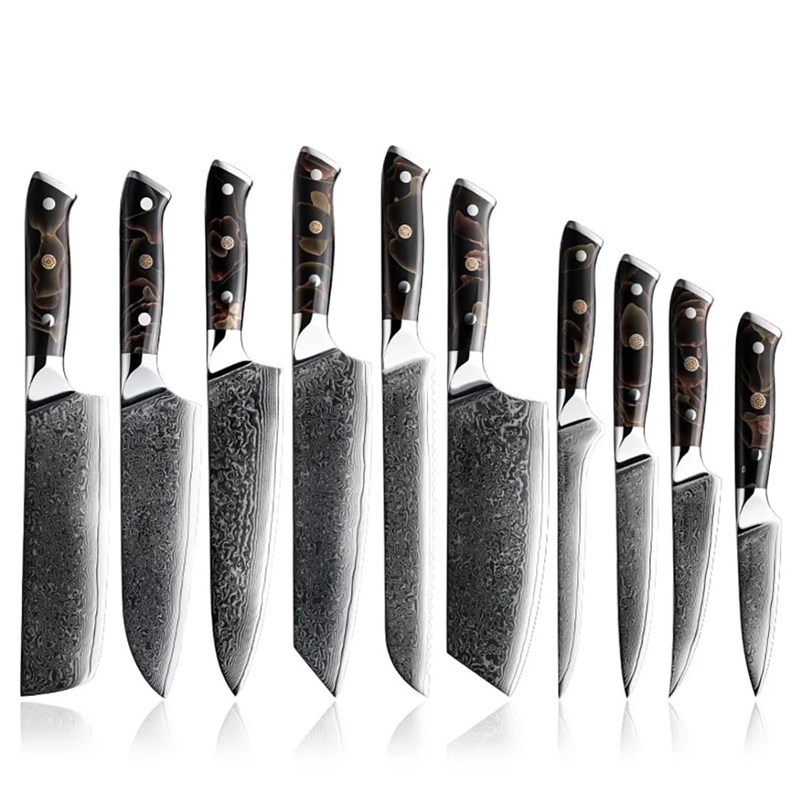 67 Layer Damascus Steel Kitchen Knife Set 10 Piece