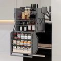 Double Metal Pull Down Cabinet Organizer Wall Storage