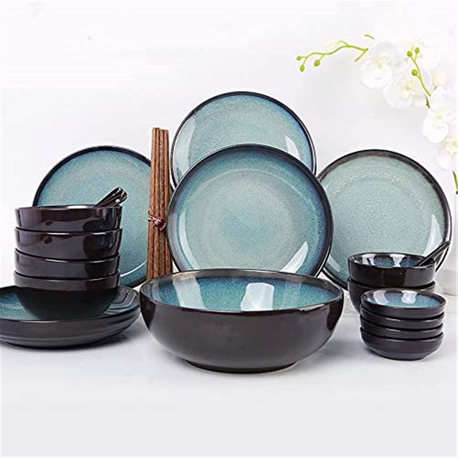 20 Piece Ceramic Dinnerware Set Service for 6