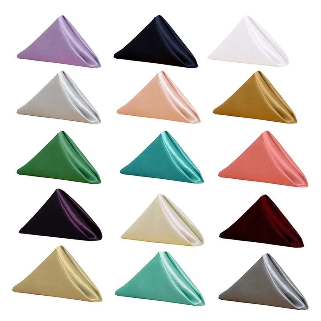 Satin Fabric Cloth Napkins 10 Piece Dining Decor