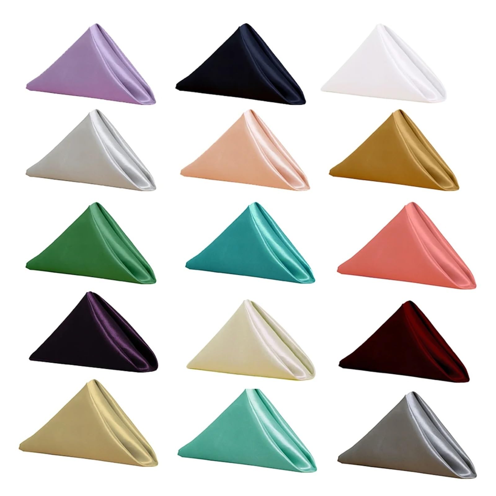 Satin Fabric Cloth Napkins 10 Piece Dining Decor