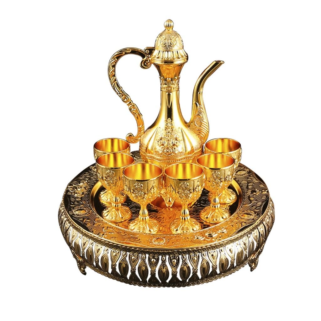 Gold Metal Wine Glass Set Drinkware Set