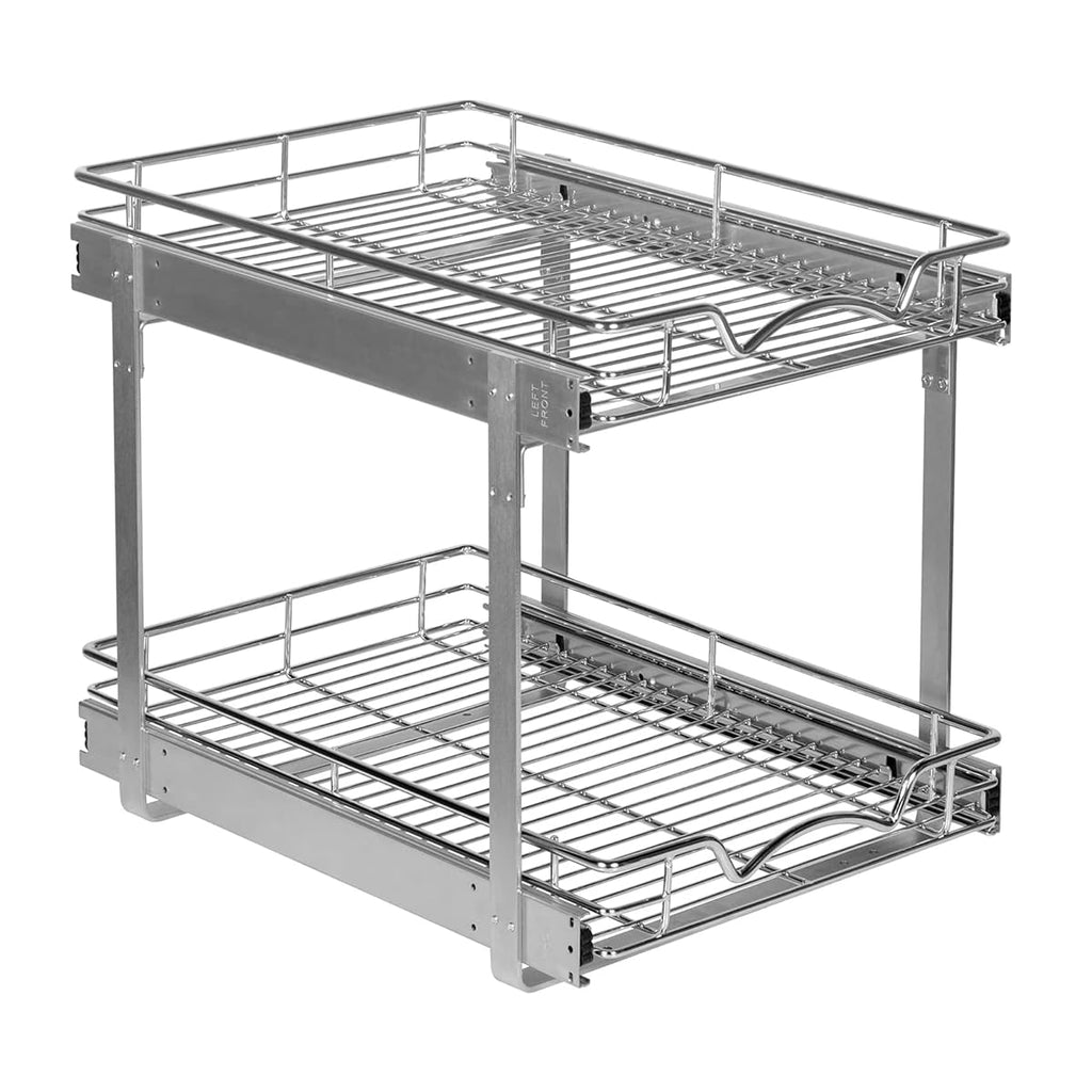 HOLDN’ STORAGE 2-Tier Pull-Out Cabinet Organizer with Heavy-Duty Steel Frame, Full-Extension Sliding Shelves, Holds 100 lbs, Easy Install for Kitchen, Pantry & Under Sink Cabinets