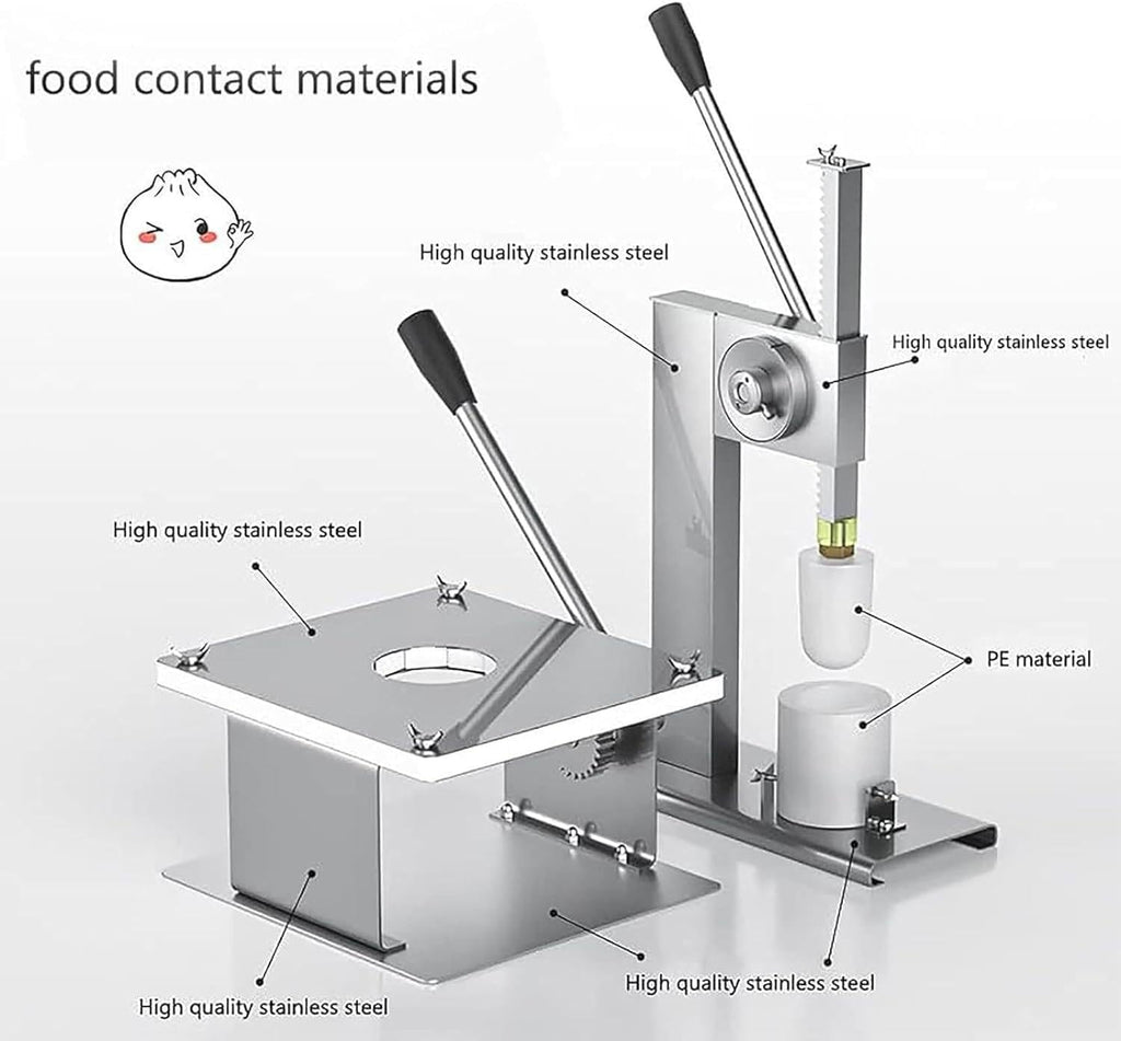Stainless Steel Manual Bun Maker with 3 Moulds
