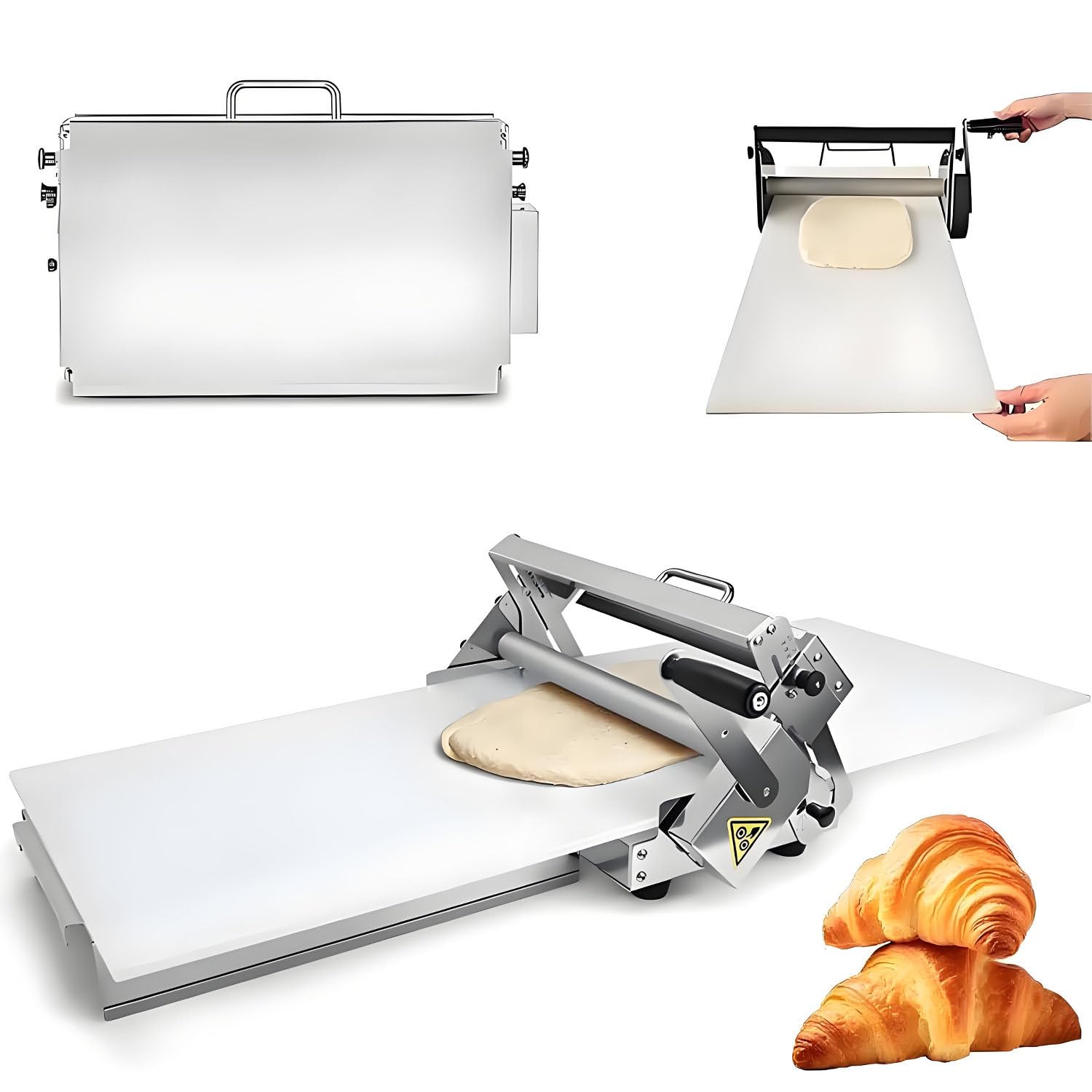 Manual Adjustable Dough Sheeter Stainless Steel Roller