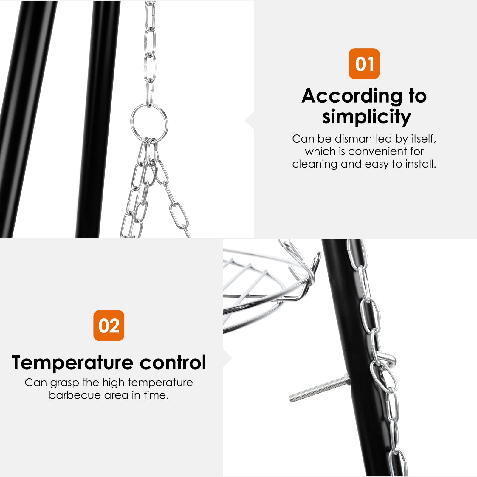 Stainless Steel Camping Tripod Grill Set