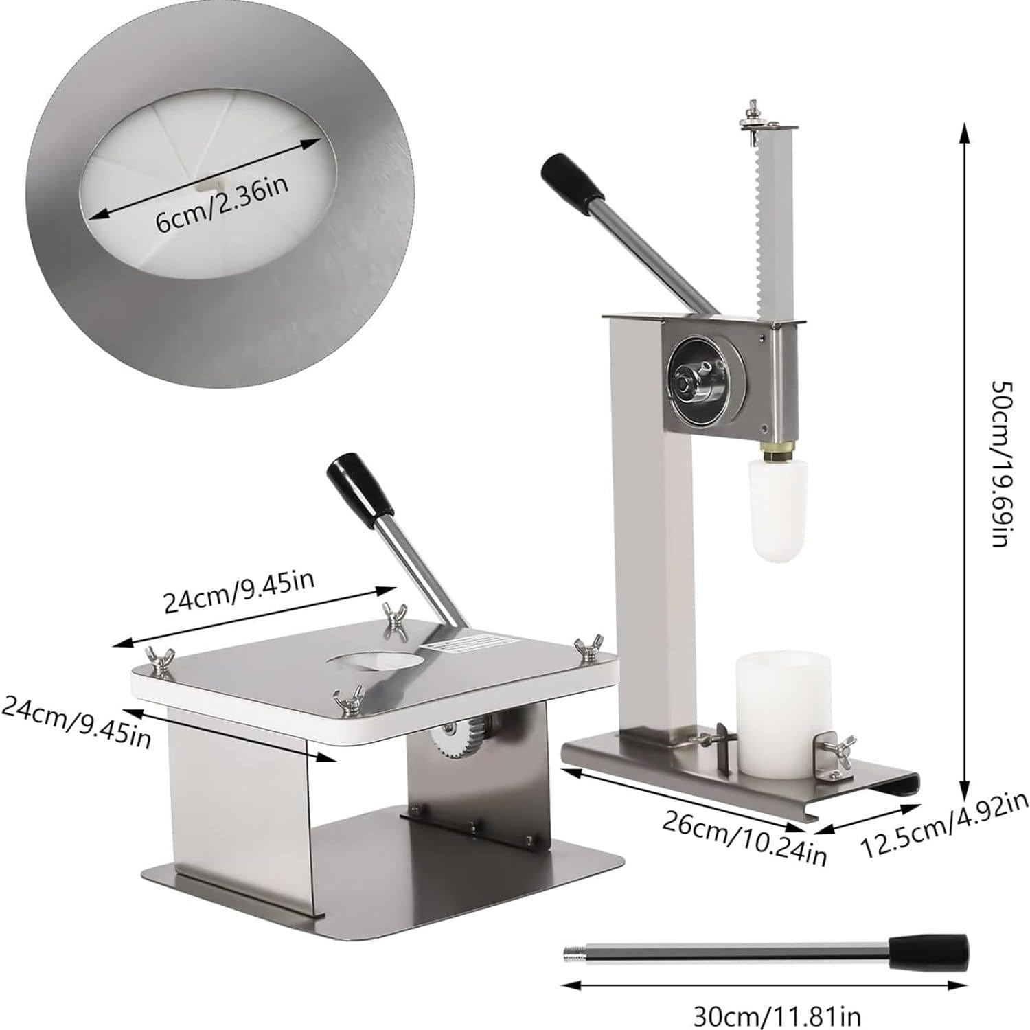 Stainless Steel Manual Bun Maker with 3 Moulds