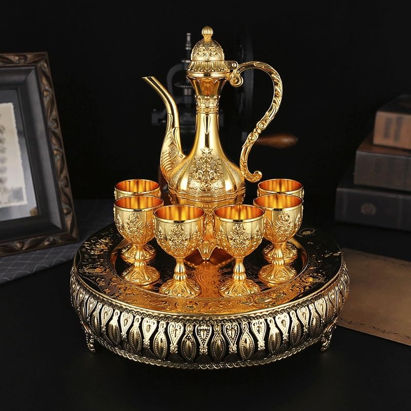 Gold Metal Wine Glass Set Drinkware Set