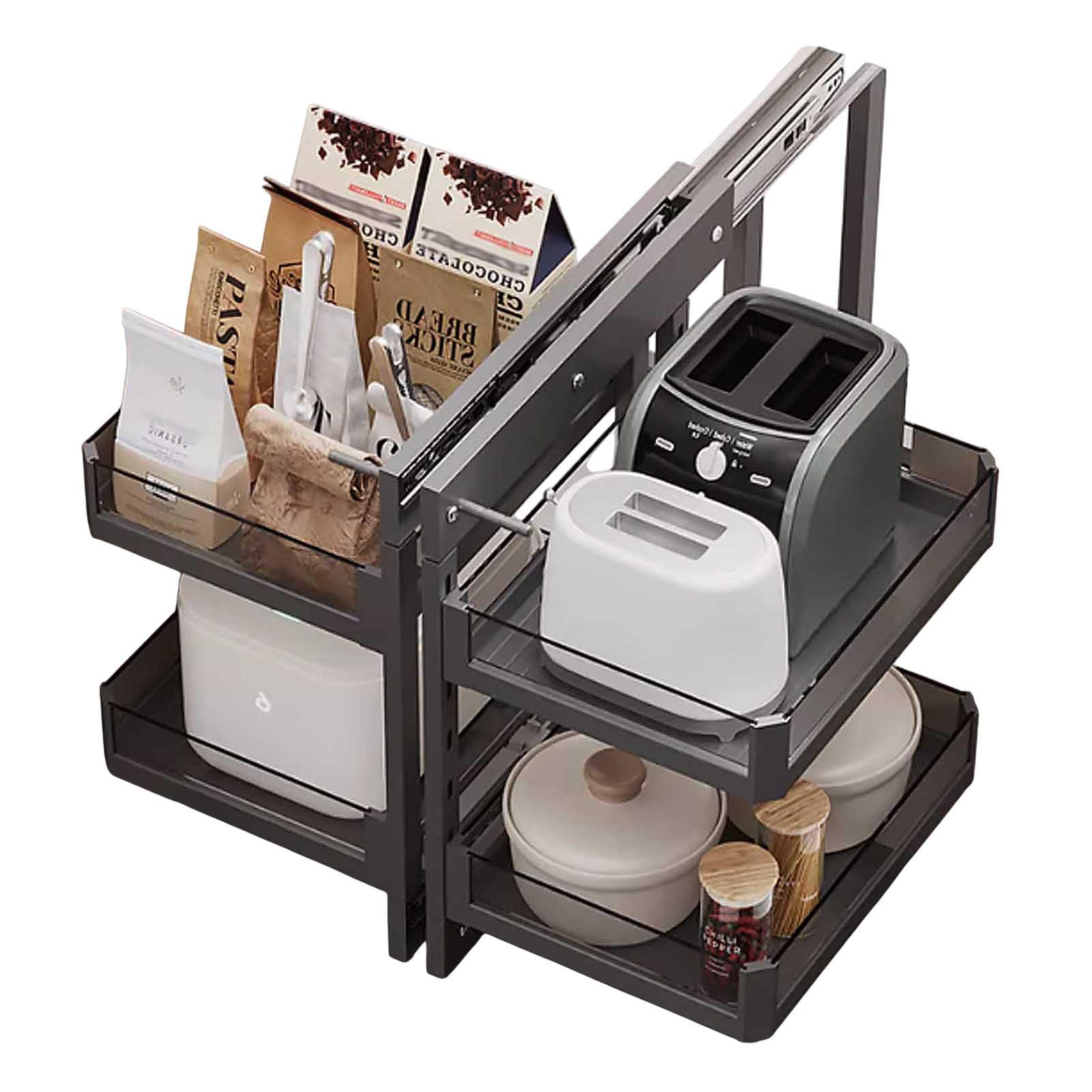 Pull Out Corner Cabinet Organizer for Spice Storage