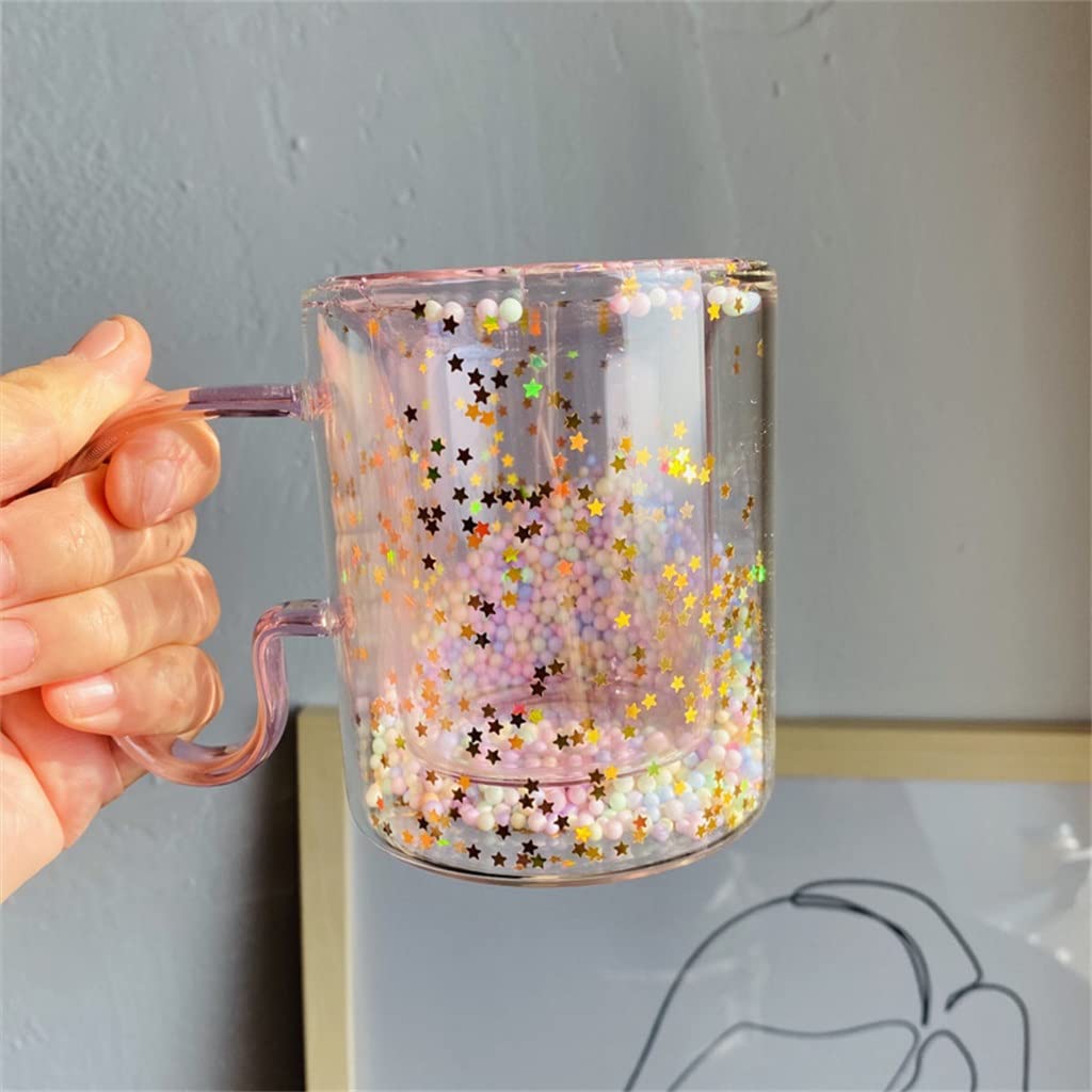 Heart Glass Bubble Cup 280ml Insulated Drink Cup