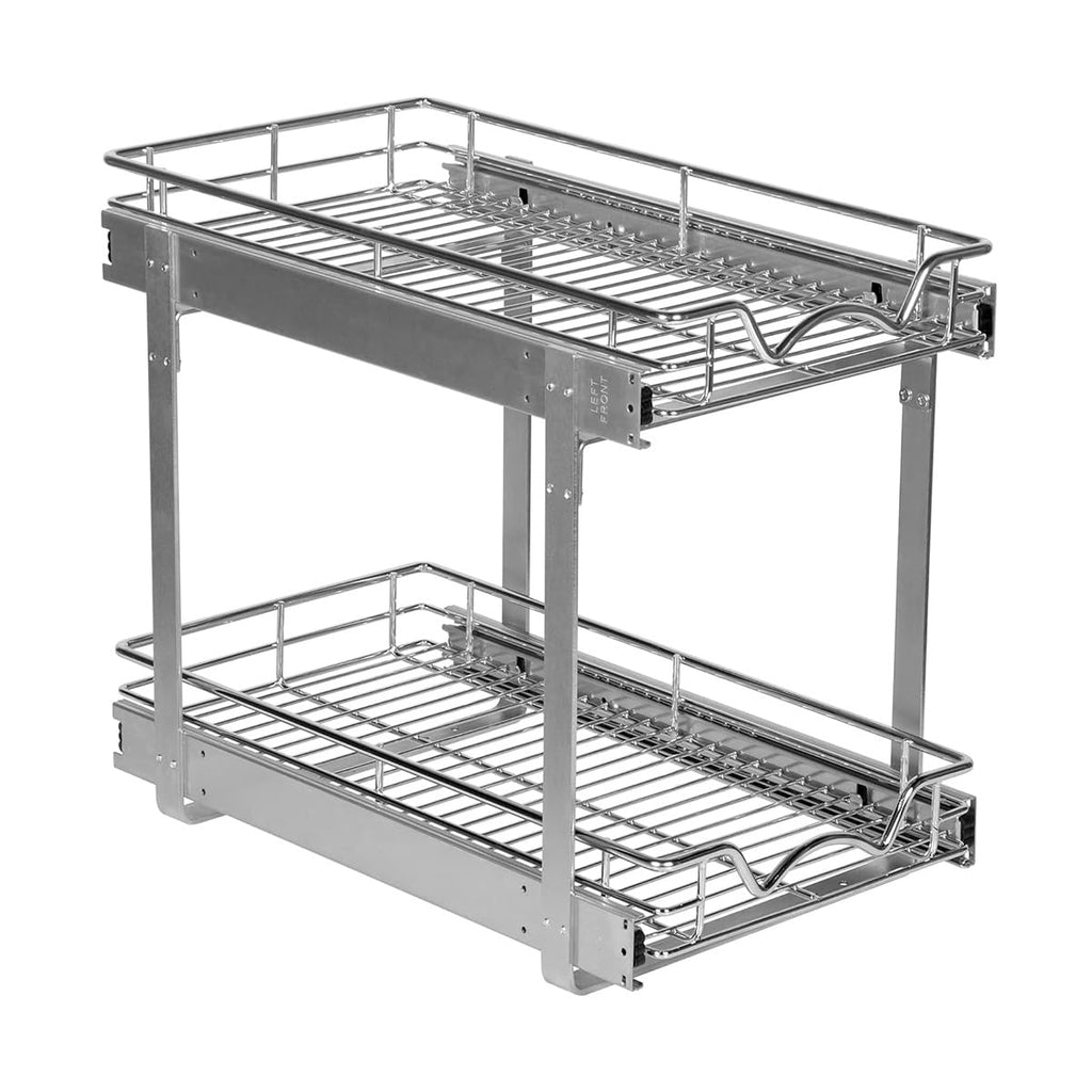 HOLDN’ STORAGE 2-Tier Pull-Out Cabinet Organizer with Heavy-Duty Steel Frame, Full-Extension Sliding Shelves, Holds 100 lbs, Easy Install for Kitchen, Pantry & Under Sink Cabinets