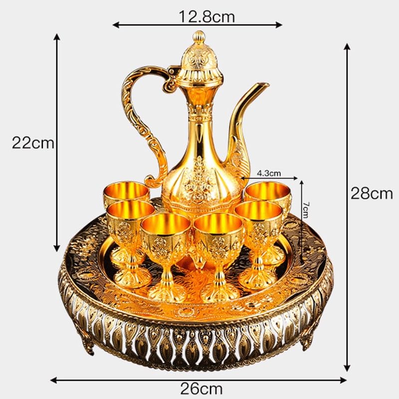 Gold Metal Wine Glass Set Drinkware Set