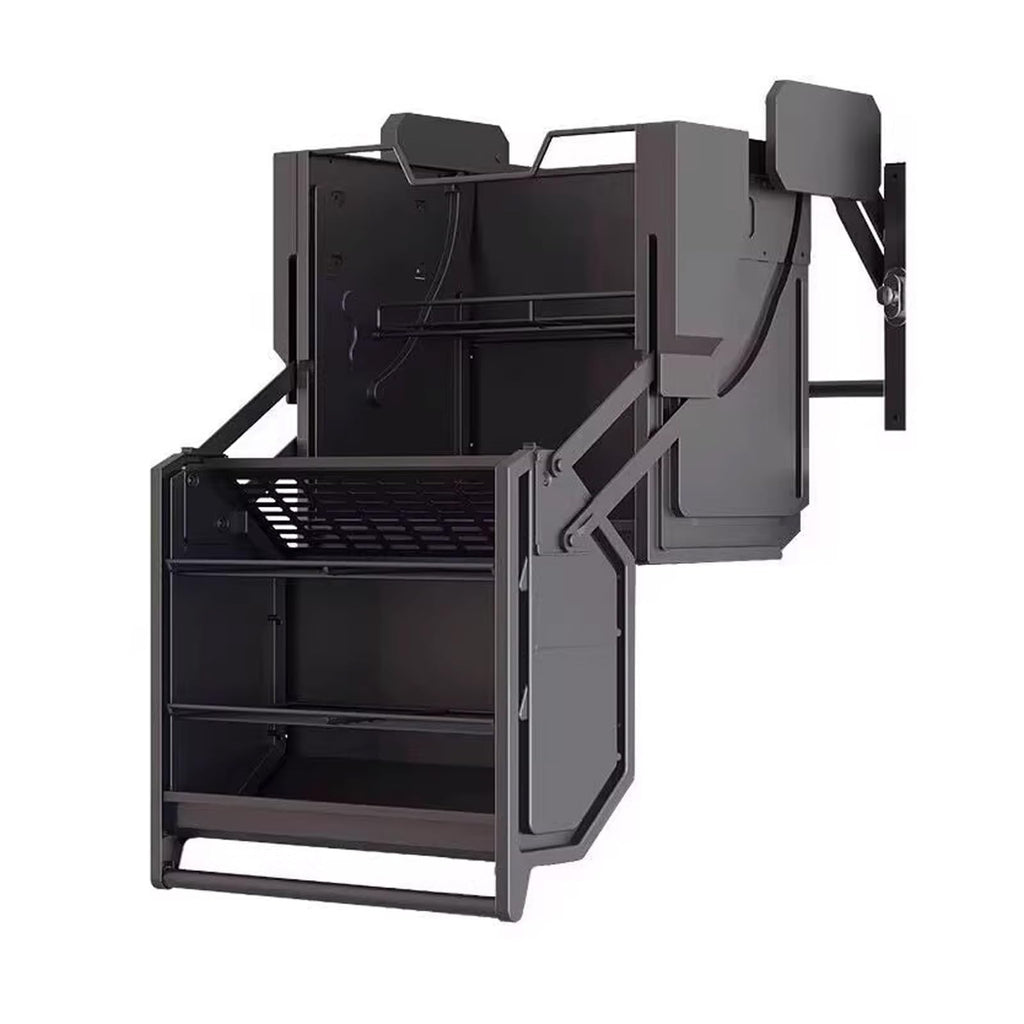 Double Metal Pull Down Cabinet Organizer Wall Storage