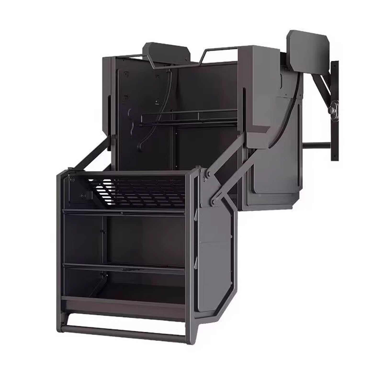 Double Metal Pull Down Cabinet Organizer Wall Storage