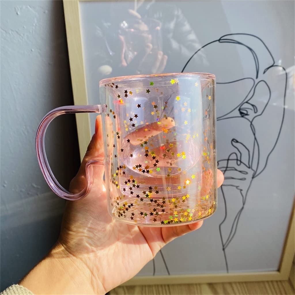 Heart Glass Bubble Cup 280ml Insulated Drink Cup