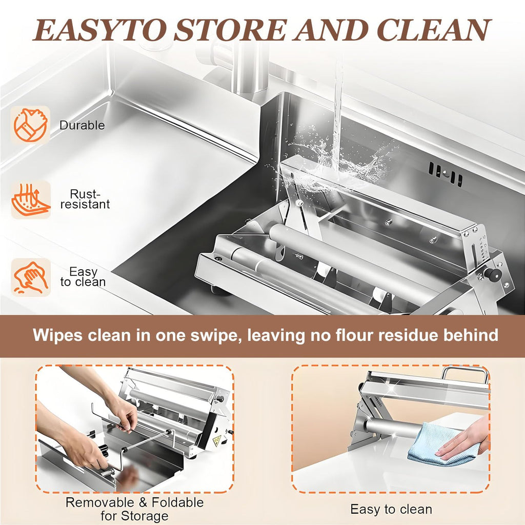 Manual Adjustable Dough Sheeter Stainless Steel Roller