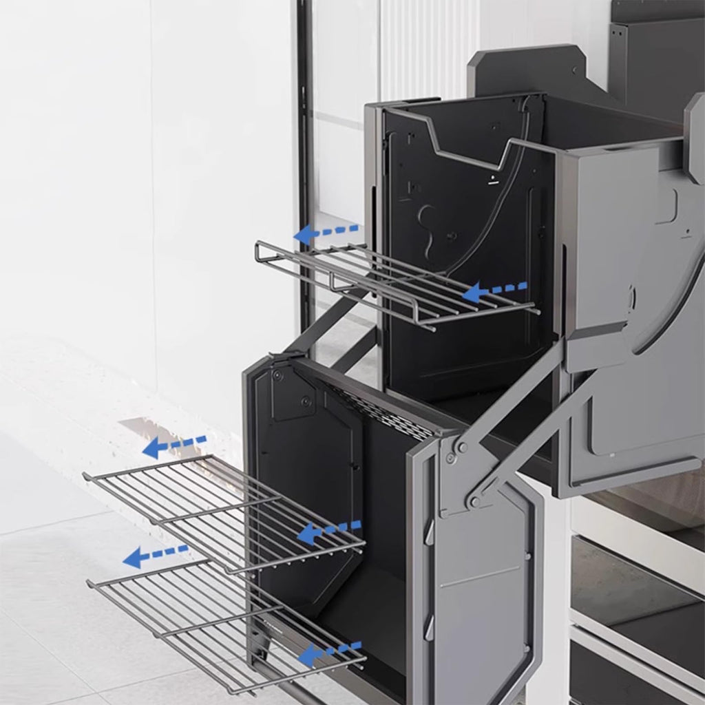Double Metal Pull Down Cabinet Organizer Wall Storage