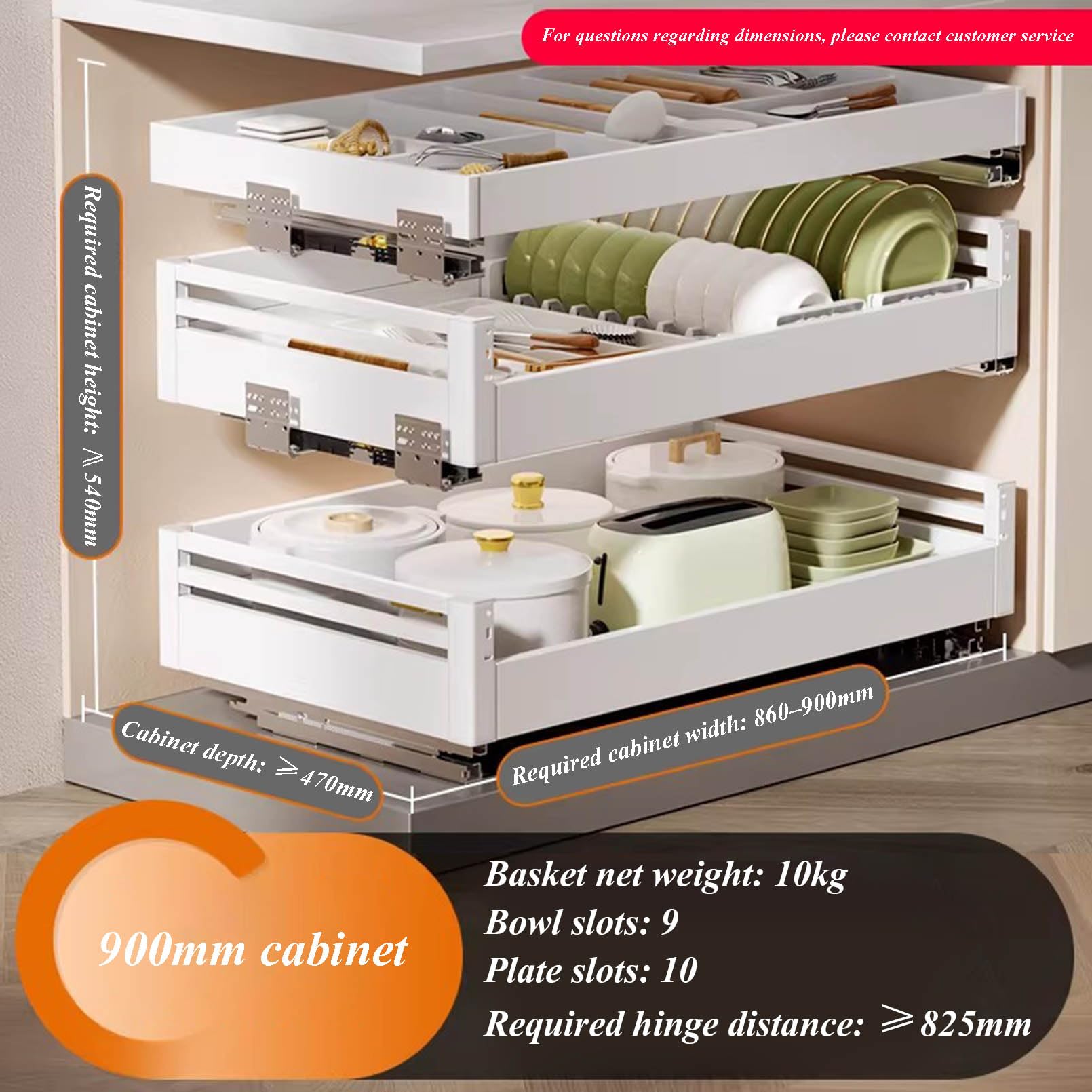 3 Tier Pull Out Under Sink Cabinet Organizer White