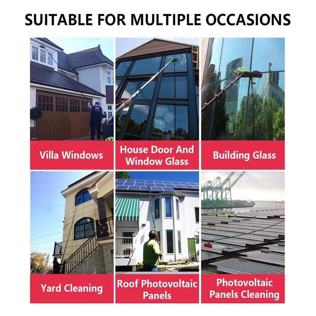 Extendable Window Cleaning Kit Water Fed Brush Adjustable Handle