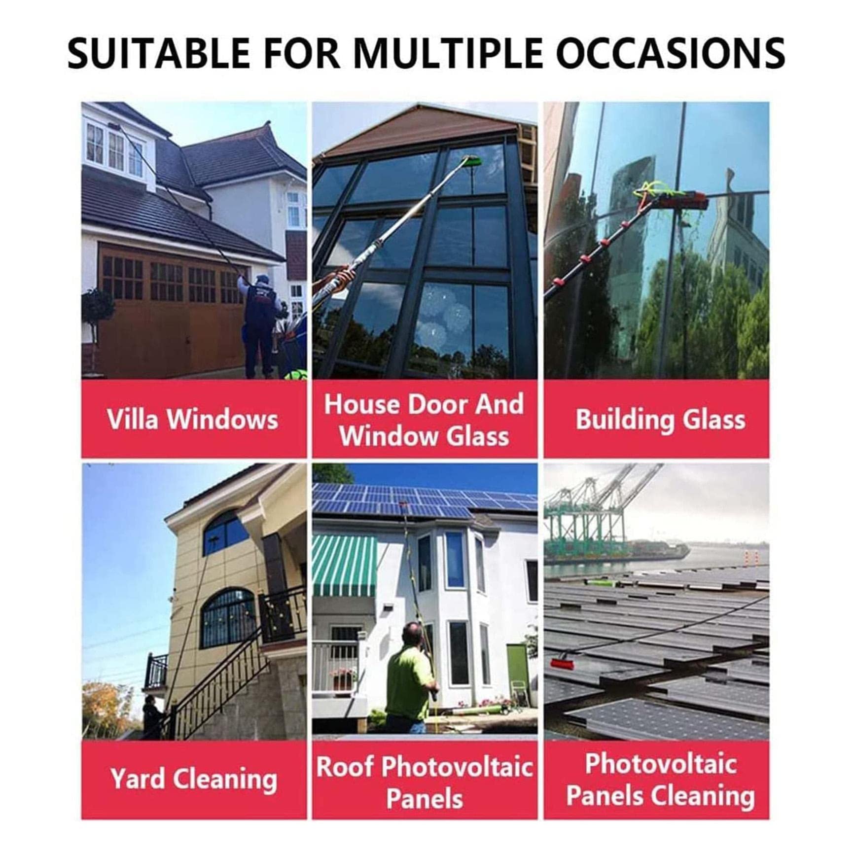 Extendable Window Cleaning Kit Water Fed Brush Adjustable Handle
