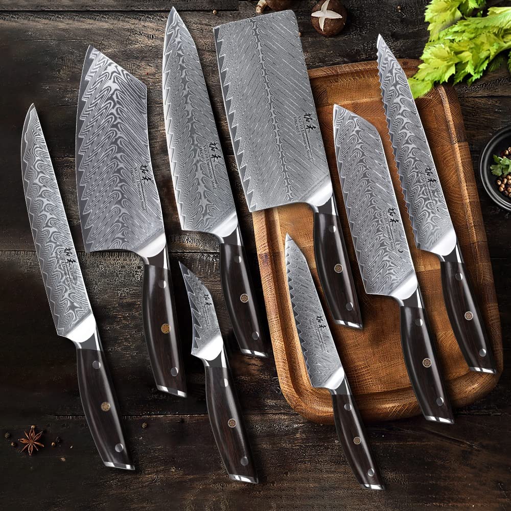 67 Layer Damascus Kitchen Knife Set 8 Piece