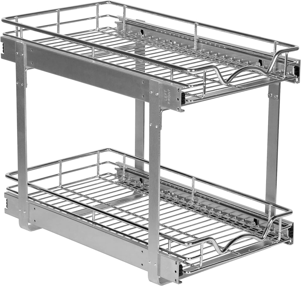 HOLDN’ STORAGE 2-Tier Pull-Out Cabinet Organizer with Heavy-Duty Steel Frame, Full-Extension Sliding Shelves, Holds 100 lbs, Easy Install for Kitchen, Pantry & Under Sink Cabinets