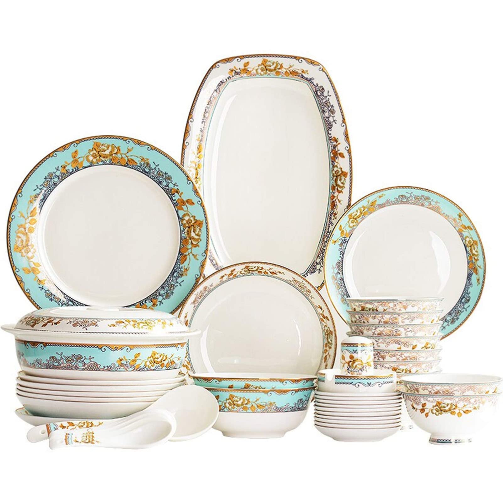56 Piece Bone China Dinnerware Set Nordic Ceramic Tableware Set