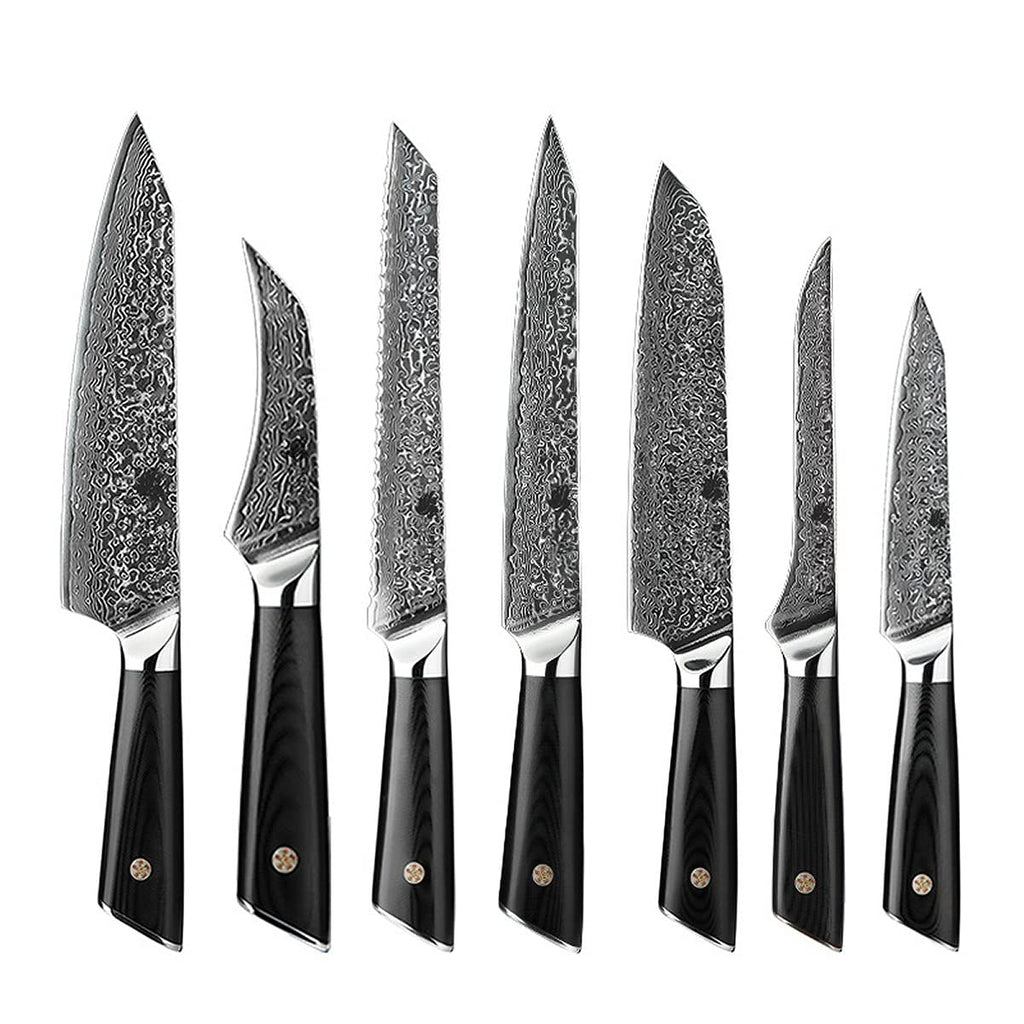 Damascus Steel Kitchen Knife Set 7 Piece