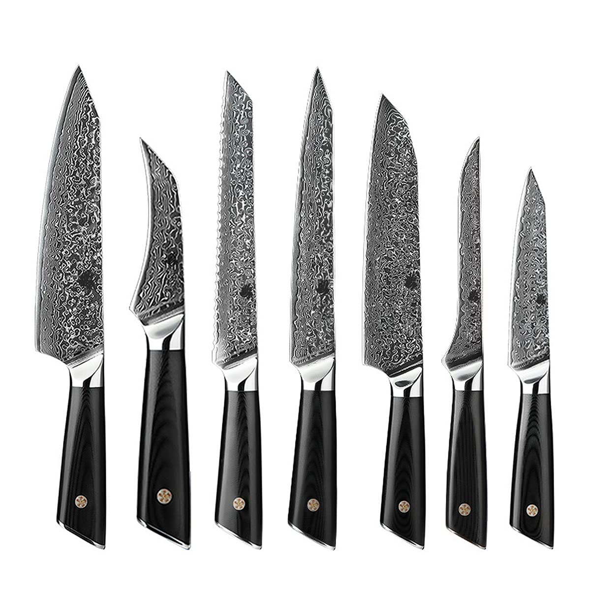 Damascus Steel Kitchen Knife Set 7 Piece