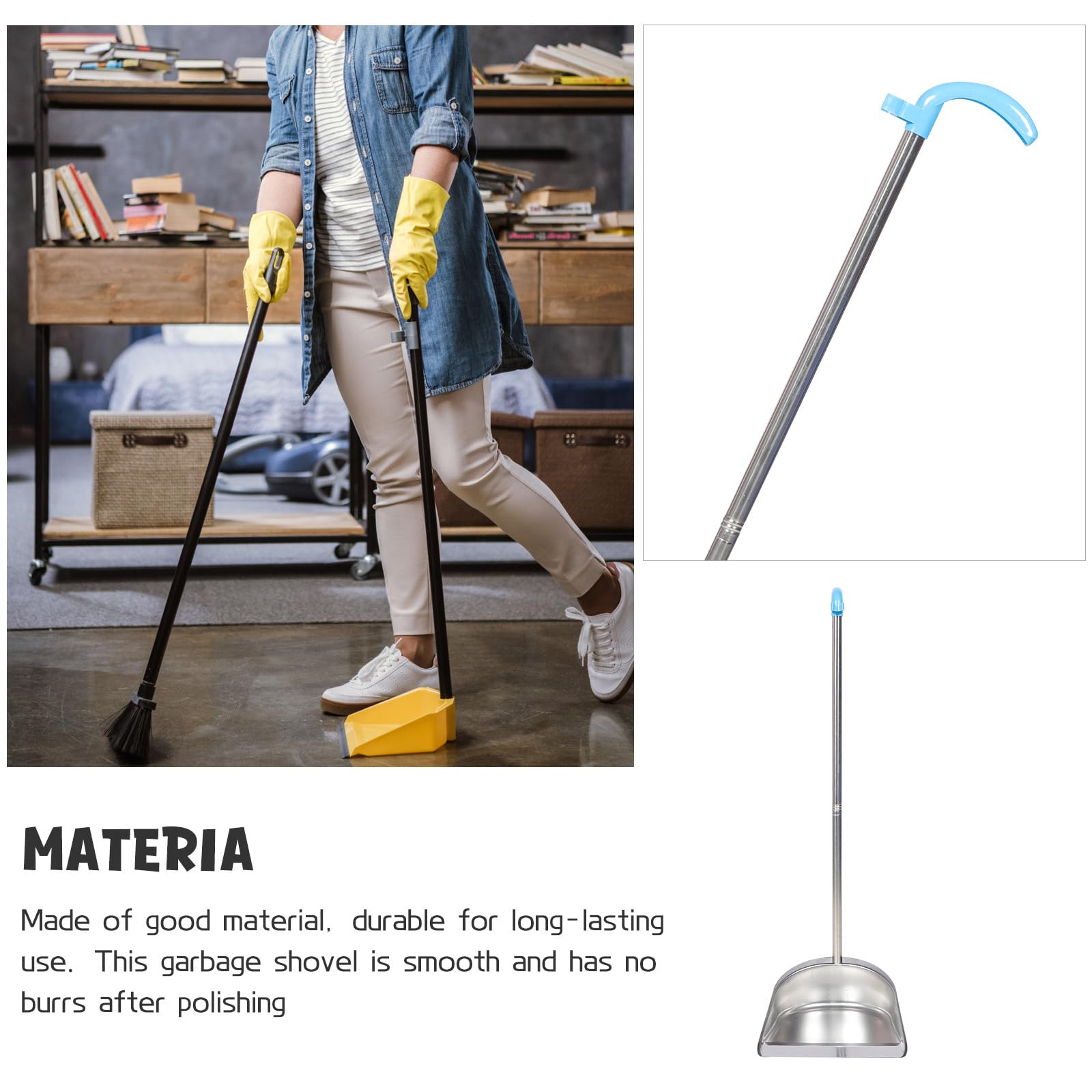Stainless Steel Dustpan with Removable Container