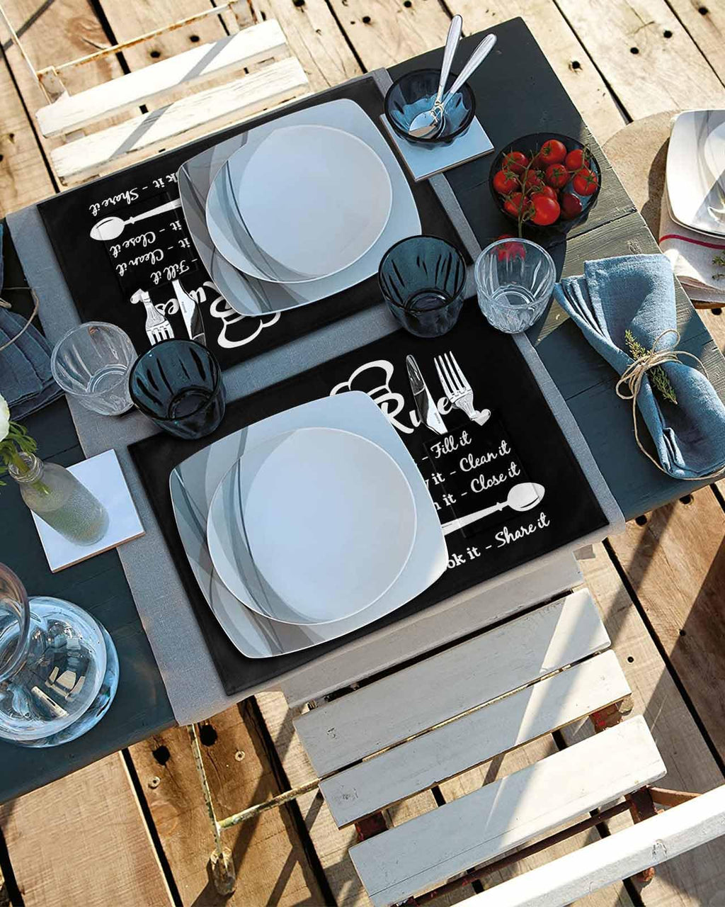 Wipeable Kitchen Placemats with Pocket 13x19 Inch