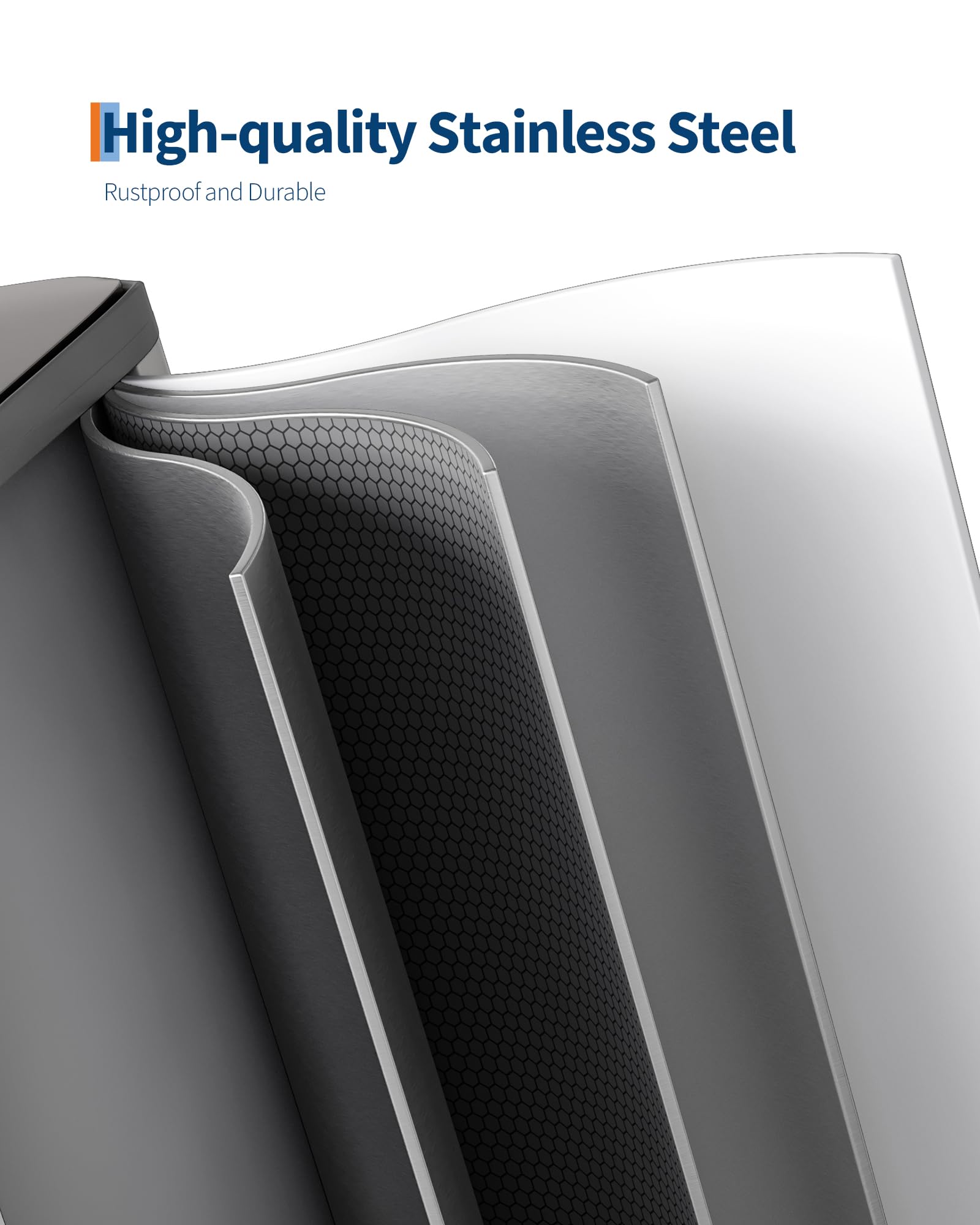 Stainless Steel Double Trash Can with Lid 10.6 Gal
